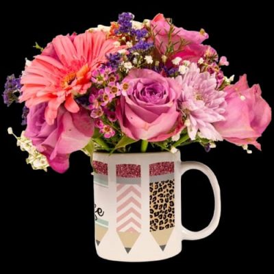 Be My Penpal  Mix Flowers in Mug