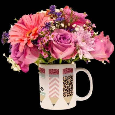 Be My Penpal  Mix Flowers in Mug